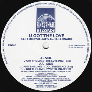 Clifford Williams* feat K. Leonard* – U Got The Love - VG+